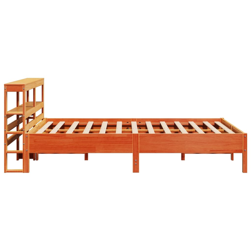 Cadre de lit sans matelas cire marron 140x190cm bois pin massif