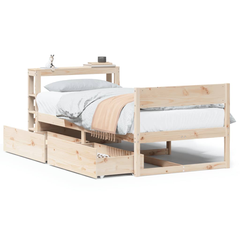 Cadre de lit sans matelas 100x200 cm bois massif de pin