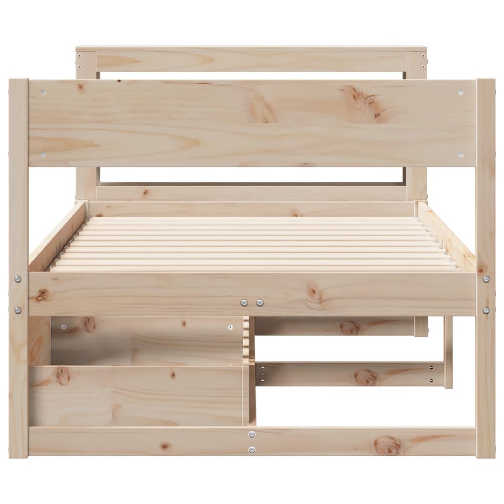 Cadre de lit sans matelas 100x200 cm bois massif de pin