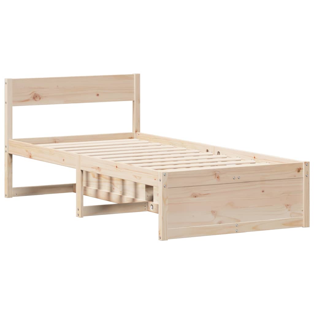 Cadre de lit sans matelas 100x200 cm bois massif de pin