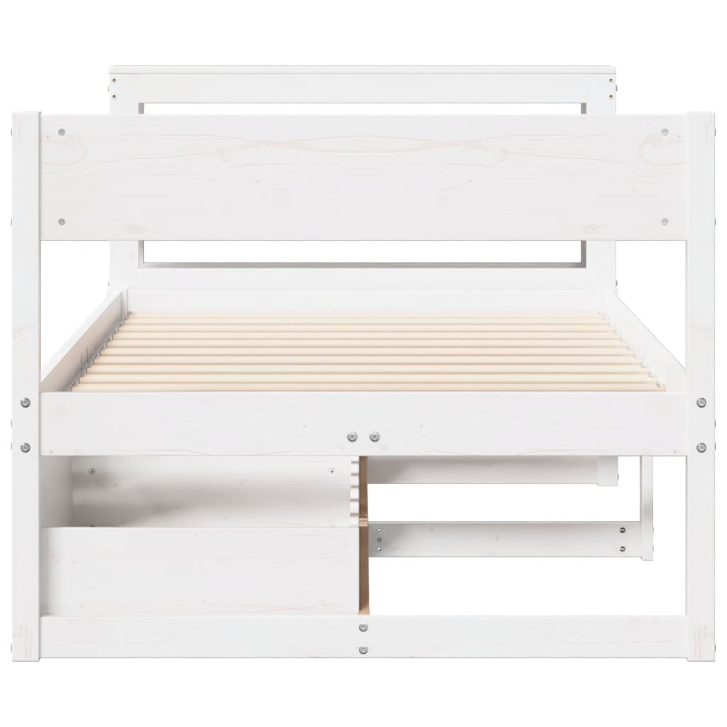 Cadre de lit sans matelas blanc 100x200 cm bois de pin massif