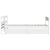 Cadre de lit sans matelas blanc 100x200 cm bois de pin massif