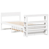 Cadre de lit sans matelas blanc 100x200 cm bois de pin massif