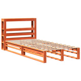 Cadre de lit sans matelas cire marron 90x190 cm bois pin massif