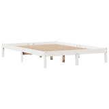 Cadre de lit sans matelas blanc 135x190 cm bois de pin massif