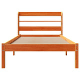 Cadre de lit avec tête de lit sans matelas cire marron 75x190cm