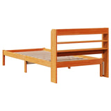 Cadre de lit avec tête de lit sans matelas cire marron 75x190cm