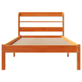 Cadre de lit avec tête de lit sans matelas cire marron 90x190cm