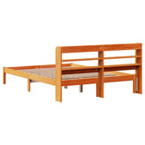 Cadre de lit et tête de lit sans matelas cire marron 120x190 cm