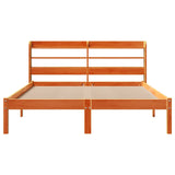 Cadre de lit et tête de lit sans matelas cire marron 140x190 cm