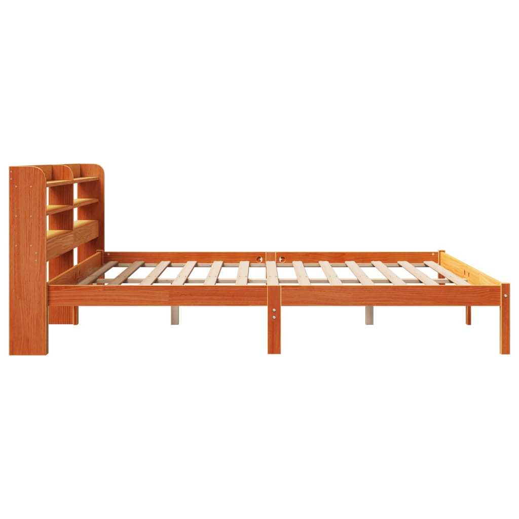 Cadre de lit et tête de lit sans matelas cire marron 180x200 cm