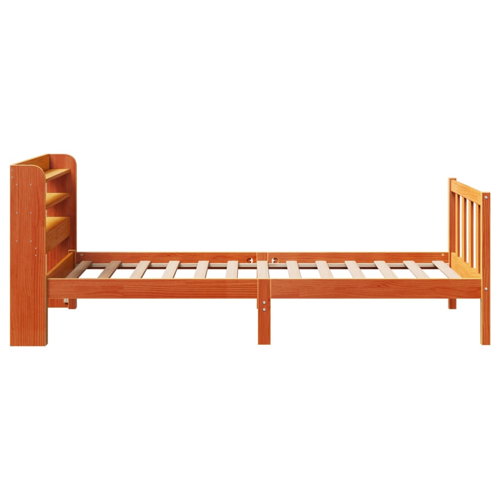 Cadre de lit avec tête de lit sans matelas cire marron 75x190cm