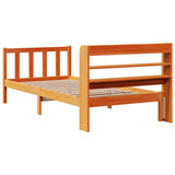 Cadre de lit avec tête de lit sans matelas cire marron 75x190cm