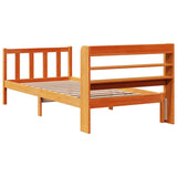 Cadre de lit avec tête de lit sans matelas cire marron 90x190cm