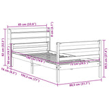 Cadre de lit avec tête de lit sans matelas 75x190 cm