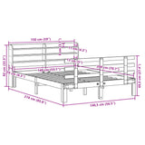 Cadre de lit avec tête de lit sans matelas 140x200 cm