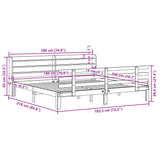 Cadre de lit avec tête de lit sans matelas 180x200 cm