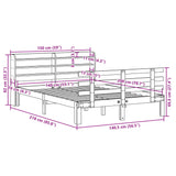 Cadre de lit et tête de lit sans matelas cire marron 140x200 cm