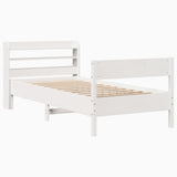 Cadre de lit sans matelas blanc 100x200 cm bois de pin massif