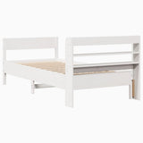 Cadre de lit sans matelas blanc 100x200 cm bois de pin massif