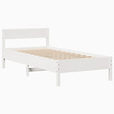 Cadre de lit sans matelas blanc 100x200 cm bois de pin massif