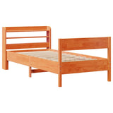 Cadre de lit sans matelas cire marron 90x200 cm bois pin massif