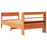 Cadre de lit sans matelas cire marron 90x200 cm bois pin massif