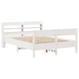 Cadre de lit sans matelas blanc 135x190 cm bois de pin massif