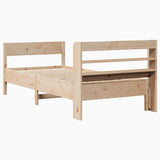 Cadre de lit sans matelas 75x190 cm bois de pin massif