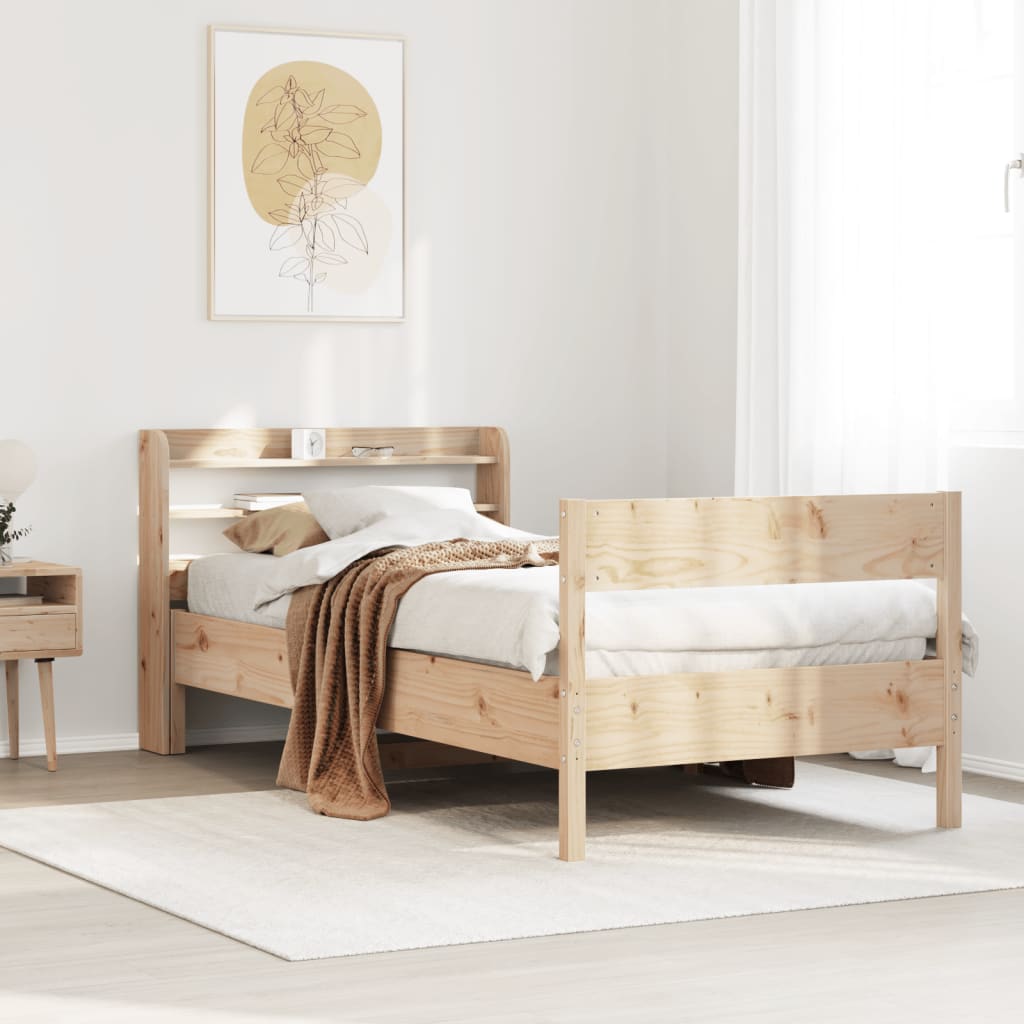 Cadre de lit sans matelas 75x190 cm bois de pin massif