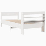 Cadre de lit sans matelas blanc 75x190 cm bois de pin massif