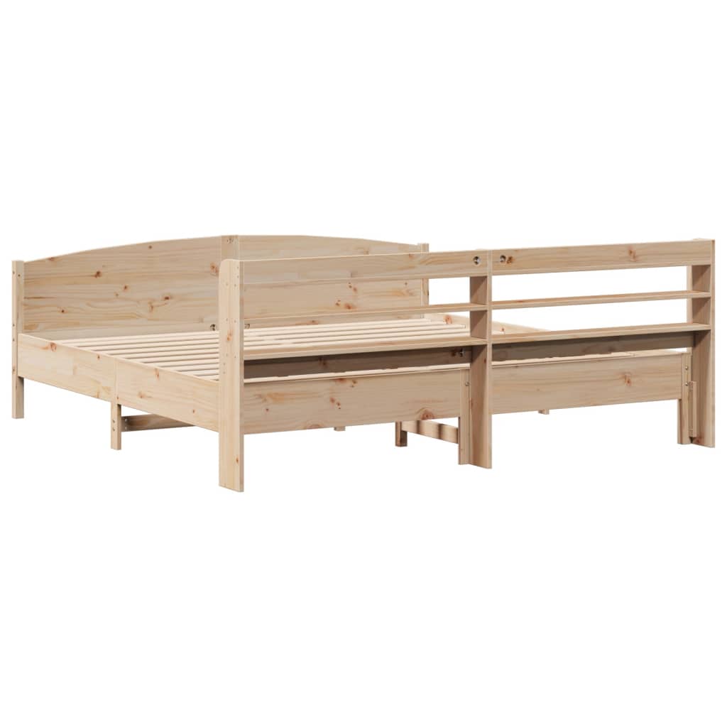 Cadre de lit sans matelas 200x200 cm bois massif de pin