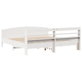 Cadre de lit sans matelas blanc 200x200 cm bois massif de pin