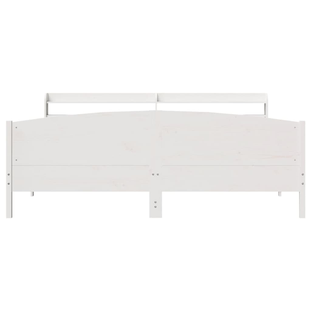 Cadre de lit sans matelas blanc 180x200 cm bois massif de pin