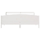 Cadre de lit sans matelas blanc 180x200 cm bois massif de pin