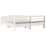 Cadre de lit sans matelas blanc 180x200 cm bois massif de pin