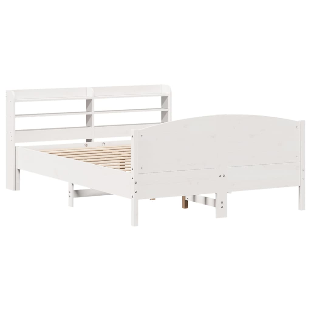 Cadre de lit sans matelas blanc 160x200 cm bois de pin massif