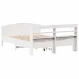 Cadre de lit sans matelas blanc 160x200 cm bois de pin massif