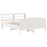 Cadre de lit sans matelas blanc 150x200 cm bois de pin massif