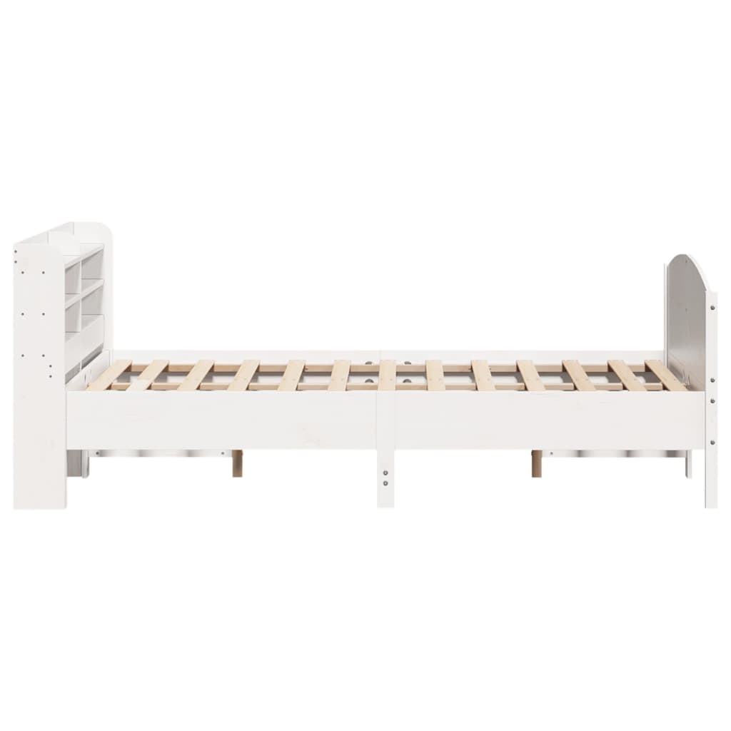 Cadre de lit sans matelas blanc 140x200 cm bois de pin massif