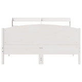 Cadre de lit sans matelas blanc 120x200 cm bois de pin massif