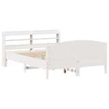 Cadre de lit sans matelas blanc 140x190 cm bois de pin massif