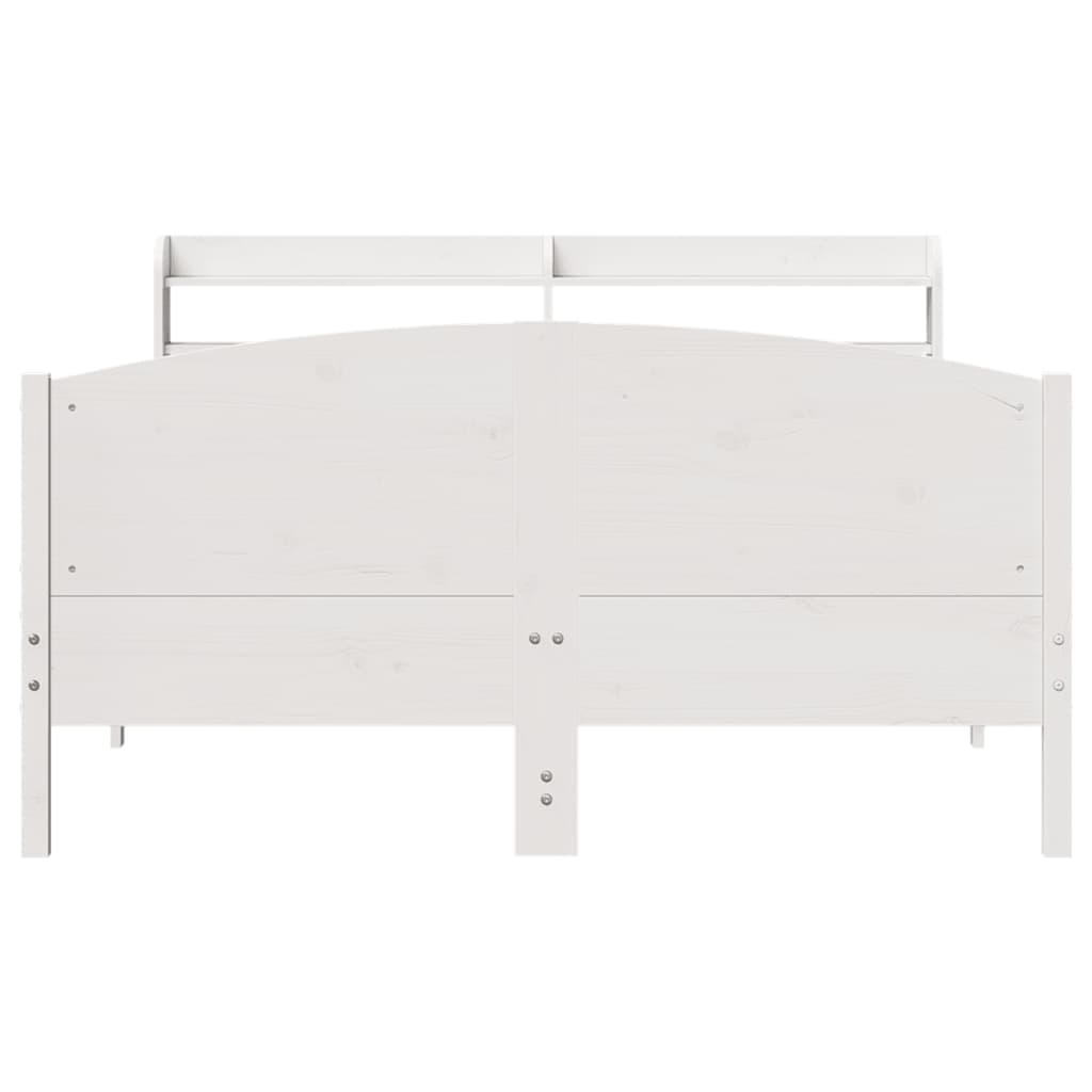 Cadre de lit sans matelas blanc 140x190 cm bois de pin massif