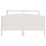 Cadre de lit sans matelas blanc 135x190 cm bois de pin massif