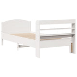 Cadre de lit sans matelas blanc 100x200 cm bois de pin massif