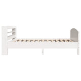 Cadre de lit sans matelas blanc 75x190 cm bois de pin massif