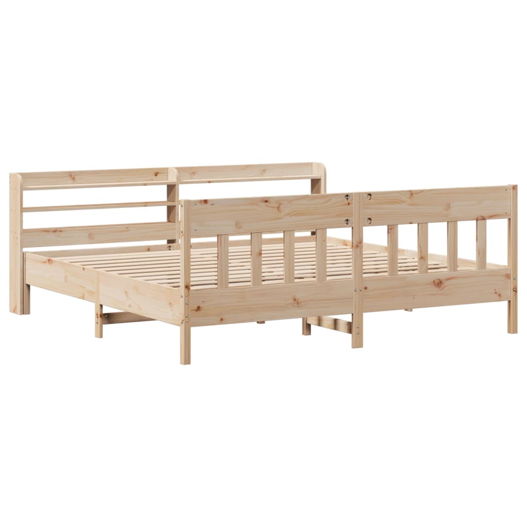 Cadre de lit sans matelas 200x200 cm bois massif de pin