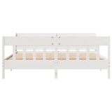 Cadre de lit sans matelas blanc 200x200 cm bois massif de pin