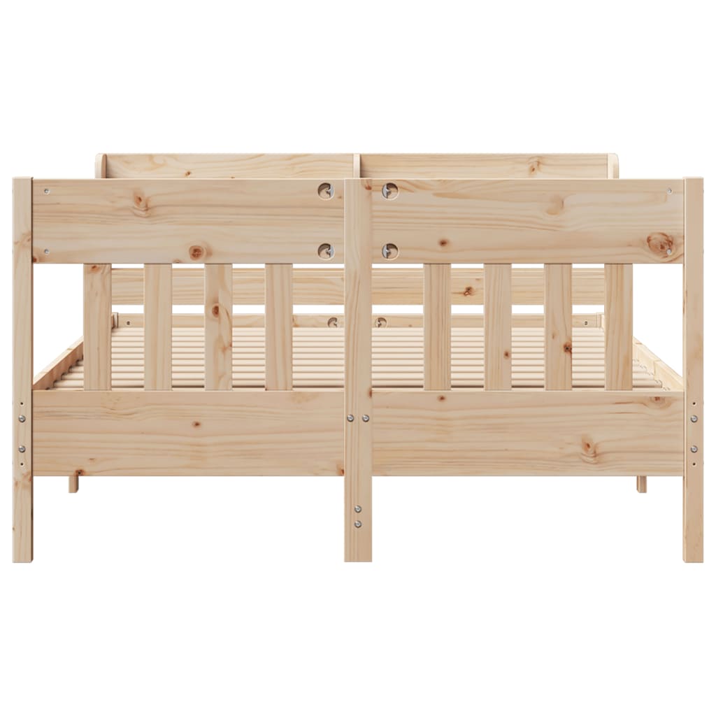 Cadre de lit sans matelas 160x200 cm bois massif de pin