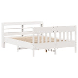 Bed frame without mattress white 150x200 cm solid pine wood